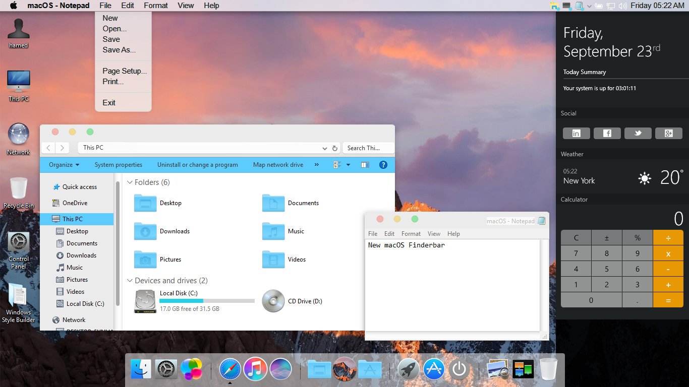 mac os taskbar for windows 8